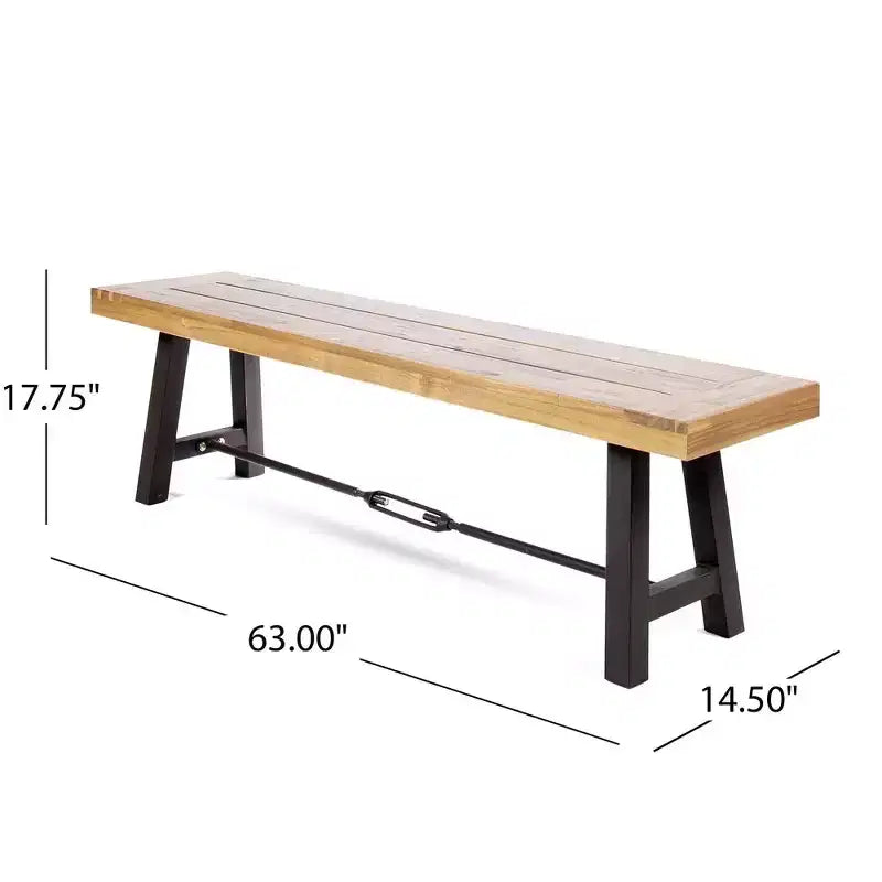 GDFStudio Mahalo Outdoor Wicker and Acacia Wood 6 Piece Dining Set with Bench