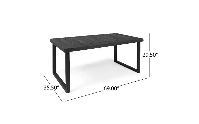 GDFStudio Broderick 6 Piece Outdoor Acacia Wood Dining Set With Bench and Cushions