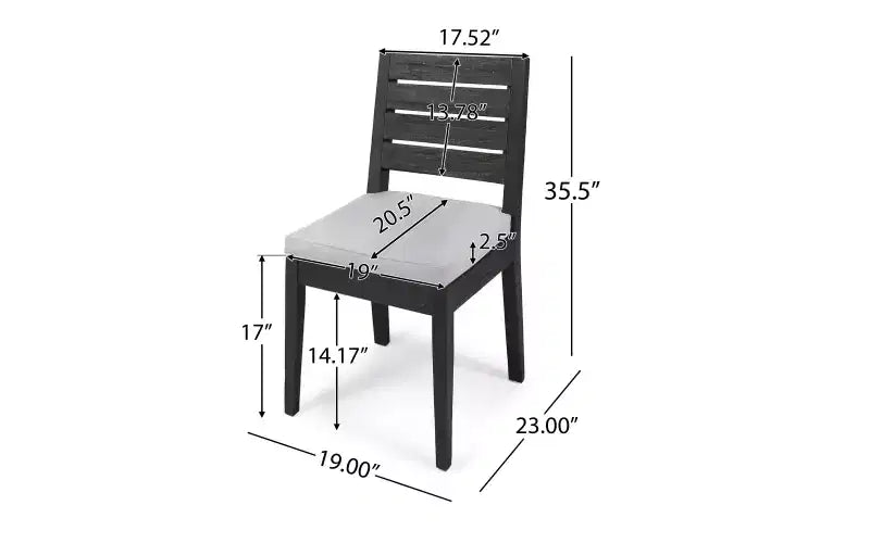 GDFStudio Broderick 6 Piece Outdoor Acacia Wood Dining Set With Bench and Cushions