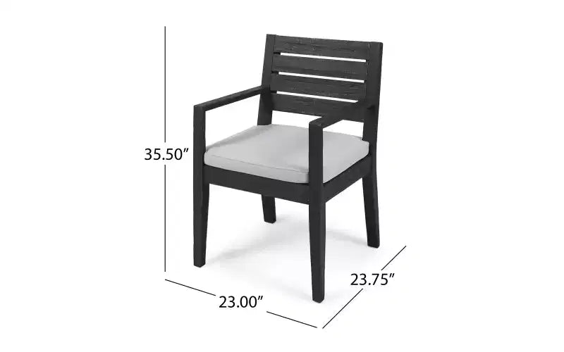 GDFStudio Broderick 6 Piece Outdoor Acacia Wood Dining Set With Bench and Cushions