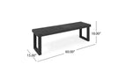 GDFStudio Broderick 6 Piece Outdoor Acacia Wood Dining Set With Bench and Cushions