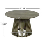 Christopher Knight Home Case 5 Piece Patio Acacia Wood Dining Set with Cushions