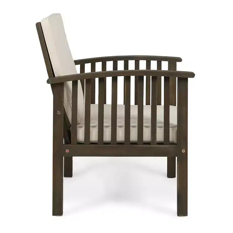 Christopher Knight Home Case 5 Piece Patio Acacia Wood Dining Set with Cushions