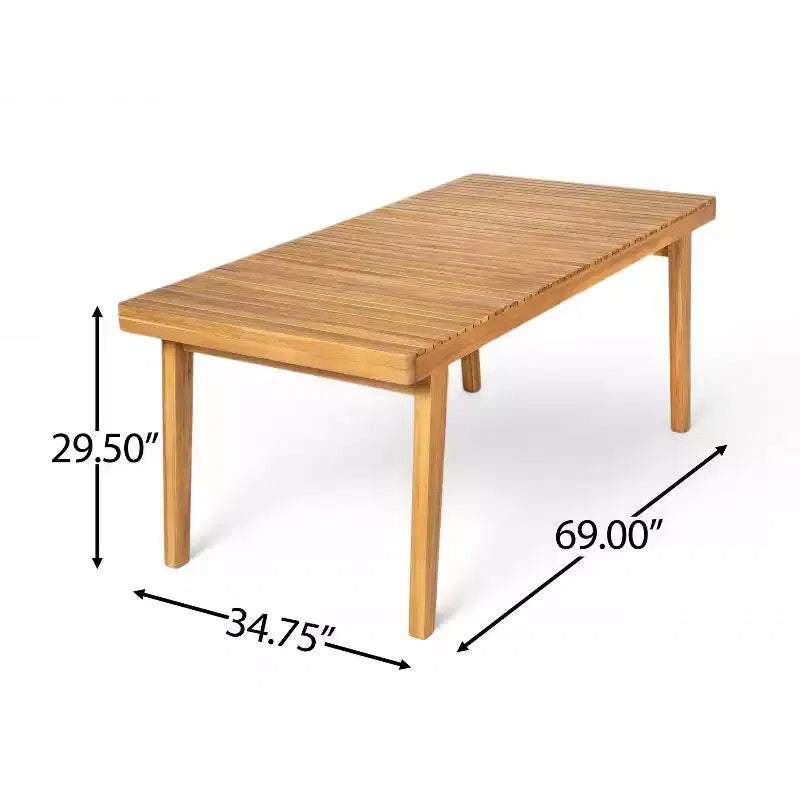 Christopher Knight Home Ashe Rustic 5 Piece Patio Acacia Wood Dining Set with Cushions
