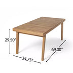 Christopher Knight Home Ashe Rustic 5 Piece Patio Acacia Wood Dining Set with Cushions
