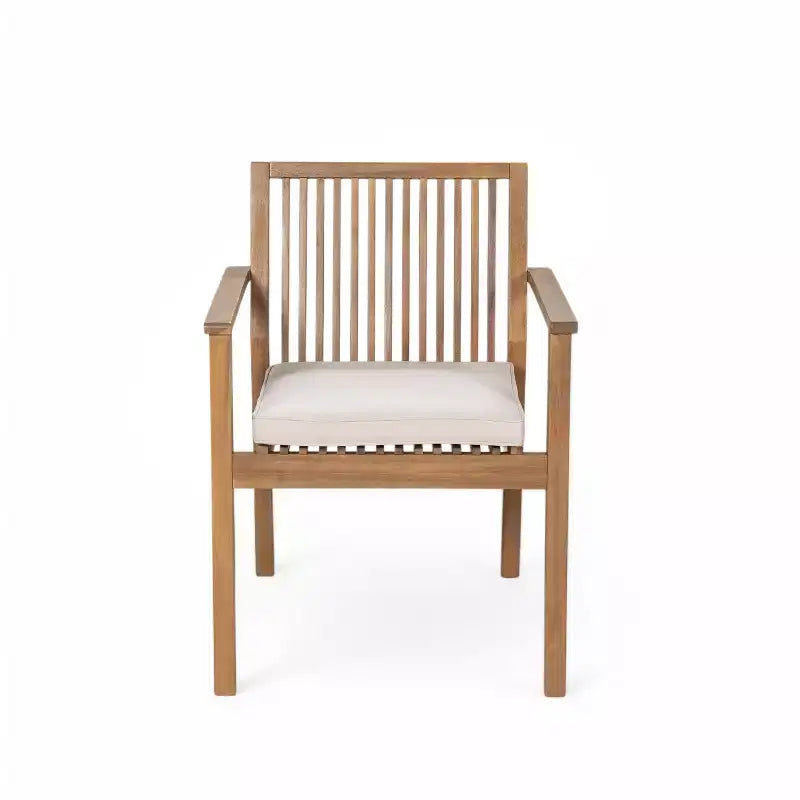Christopher Knight Home Ashe Rustic 5 Piece Patio Acacia Wood Dining Set with Cushions