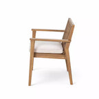 Christopher Knight Home Ashe Rustic 5 Piece Patio Acacia Wood Dining Set with Cushions