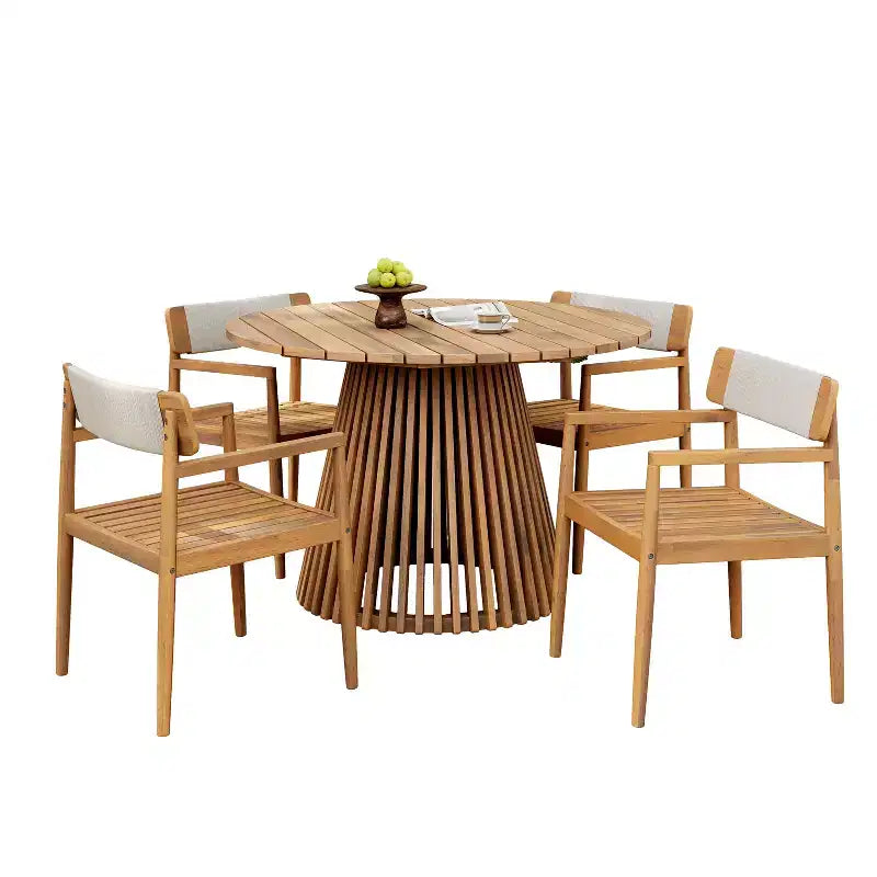 Christopher Knight Home Sett Rustic 5 Piece Patio Acacia Wood Dining Set