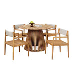 Christopher Knight Home Sett Rustic 5 Piece Patio Acacia Wood Dining Set