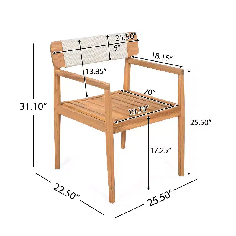 Christopher Knight Home Sett Rustic 5 Piece Patio Acacia Wood Dining Set