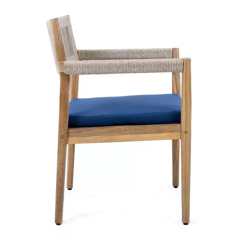 Christopher Knight Home Sivir Modern Coastal 5 Piece Patio Acacia Wood Dining Set with Cushions