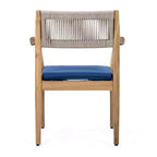 Christopher Knight Home Sivir Modern Coastal 5 Piece Patio Acacia Wood Dining Set with Cushions