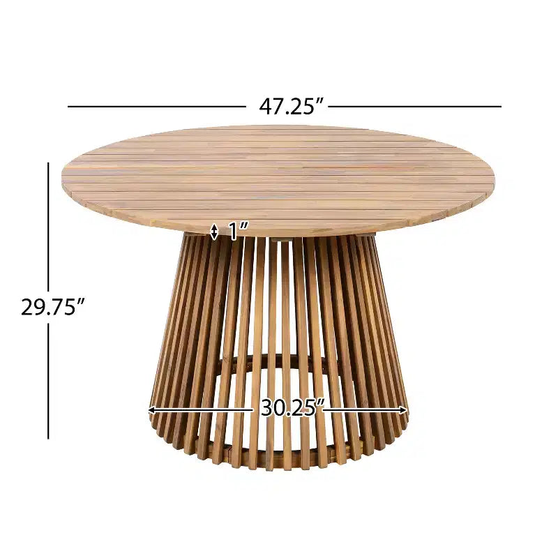 Christopher Knight Home Sivir Modern Coastal 5 Piece Patio Acacia Wood Dining Set with Cushions