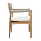 Christopher Knight Home Sivir Modern Coastal 5 Piece Patio Acacia Wood Dining Set with Cushions
