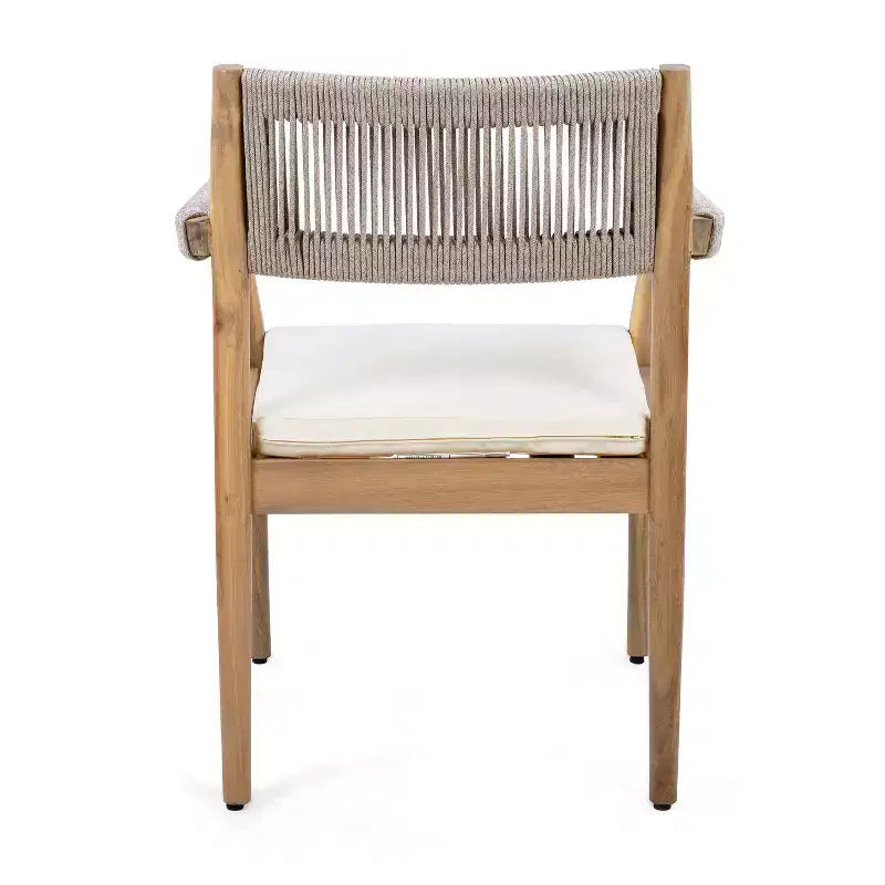 Christopher Knight Home Sivir Modern Coastal 5 Piece Patio Acacia Wood Dining Set with Cushions