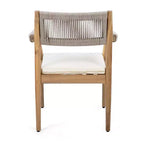 Christopher Knight Home Sivir Modern Coastal 5 Piece Patio Acacia Wood Dining Set with Cushions
