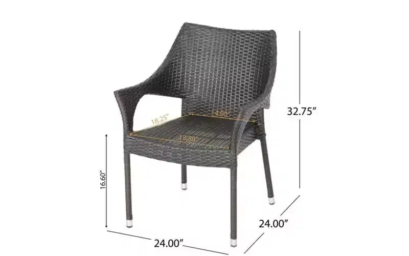 Christopher Knight Home Jerzie Outdoor Acacia Wood and Wicker 5 Piece Dining Set