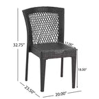 Christopher Knight Home Truda 7 Piece Patio Dining Set with 69 Rattan Table and Stackable Chairs