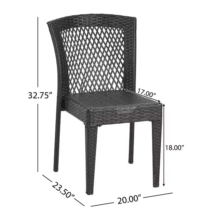 Christopher Knight Home Truda 7 Piece Patio Dining Set with 69 Rattan Table and Stackable Chairs