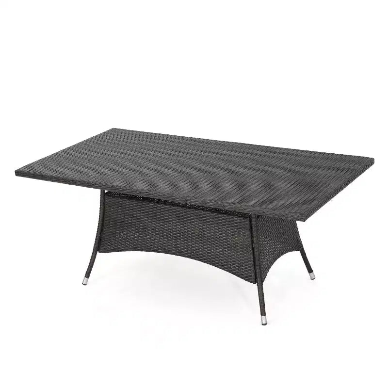 Christopher Knight Home Truda 7 Piece Patio Dining Set with 69 Rattan Table and Stackable Chairs