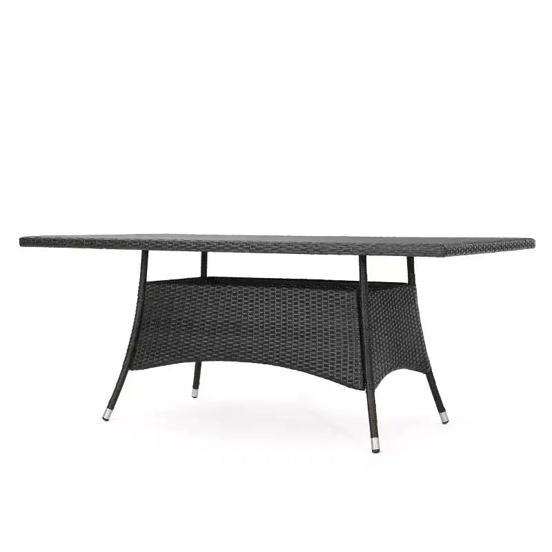 Christopher Knight Home Truda 7 Piece Patio Dining Set with 69 Rattan Table and Stackable Chairs