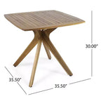 Christopher Knight Home Laura 5 Piece Rattan and Iron Dining Set with X Base Acacia Wood Table