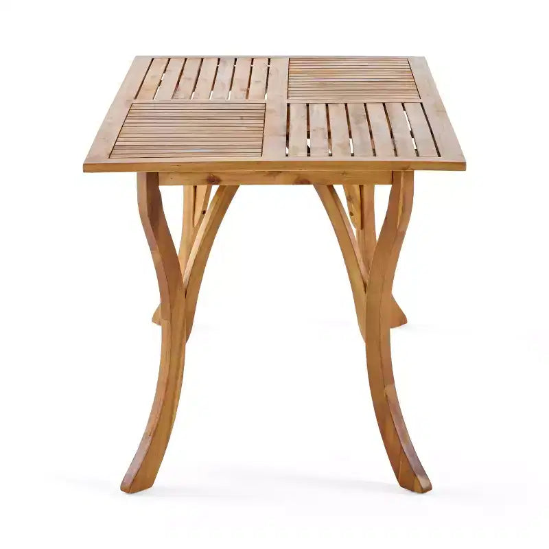 Christopher Knight Home Caraga Outdoor Acacia Wood and Wicker 7 Piece Dining Set with Cushion