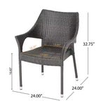 Christopher Knight Home Carroll Outdoor Acacia Wood and Wicker 5 Piece Dining Set
