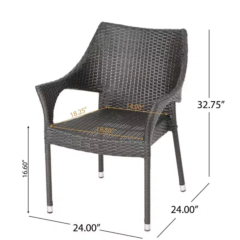 Christopher Knight Home Carroll Outdoor Acacia Wood and Wicker 5 Piece Dining Set