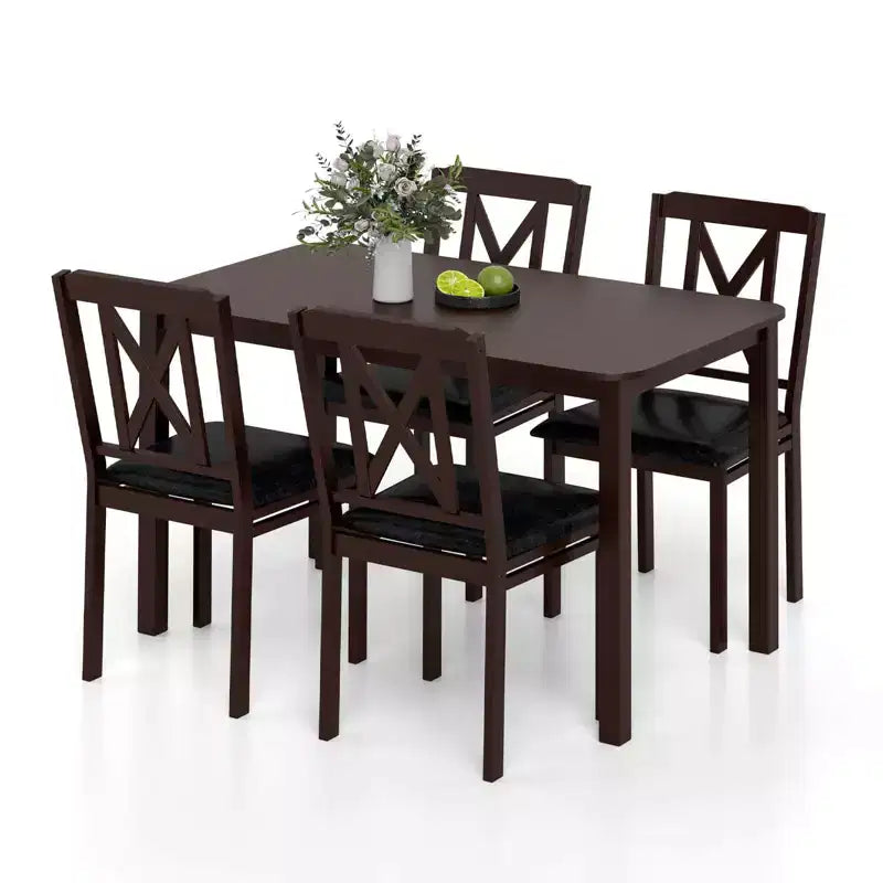 Costway 5 Piece Dining Table Set for 4 Rectangular Kitchen Table & 4 Chairs Dinette Set