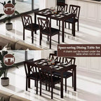 Costway 5 Piece Dining Table Set for 4 Rectangular Kitchen Table & 4 Chairs Dinette Set