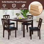 Costway 5 Piece Dining Table Set for 4 Rectangular Kitchen Table & 4 Chairs Dinette Set