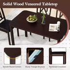 Costway 5 Piece Dining Table Set for 4 Rectangular Kitchen Table & 4 Chairs Dinette Set