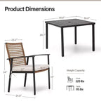 LAUSAINT HOME 5-piece Outdoor Rattan Dining Set Rattan Outdoor Table and Chairs for Backyard, Garden and Poolside