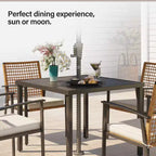 LAUSAINT HOME 5-piece Outdoor Rattan Dining Set Rattan Outdoor Table and Chairs for Backyard, Garden and Poolside