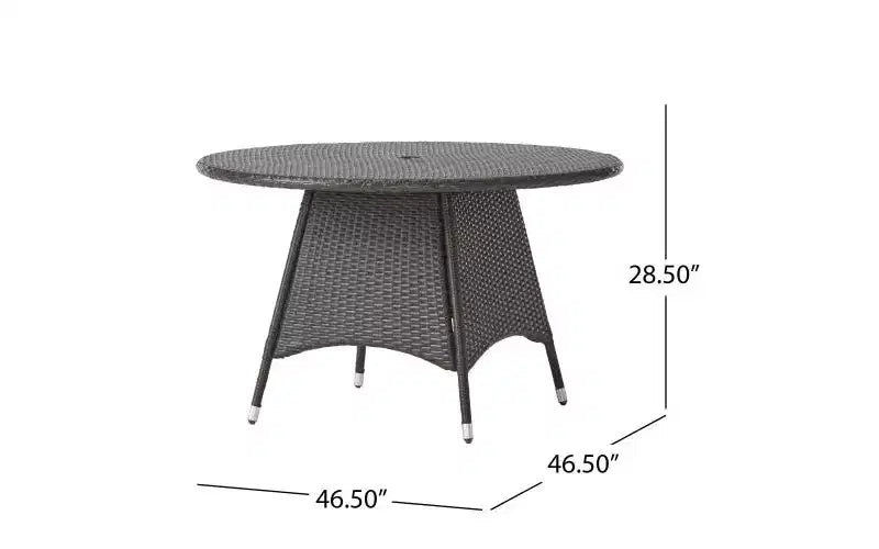 GDFStudio Dion Outdoor Wicker 5 Piece Dining Set with Cushions