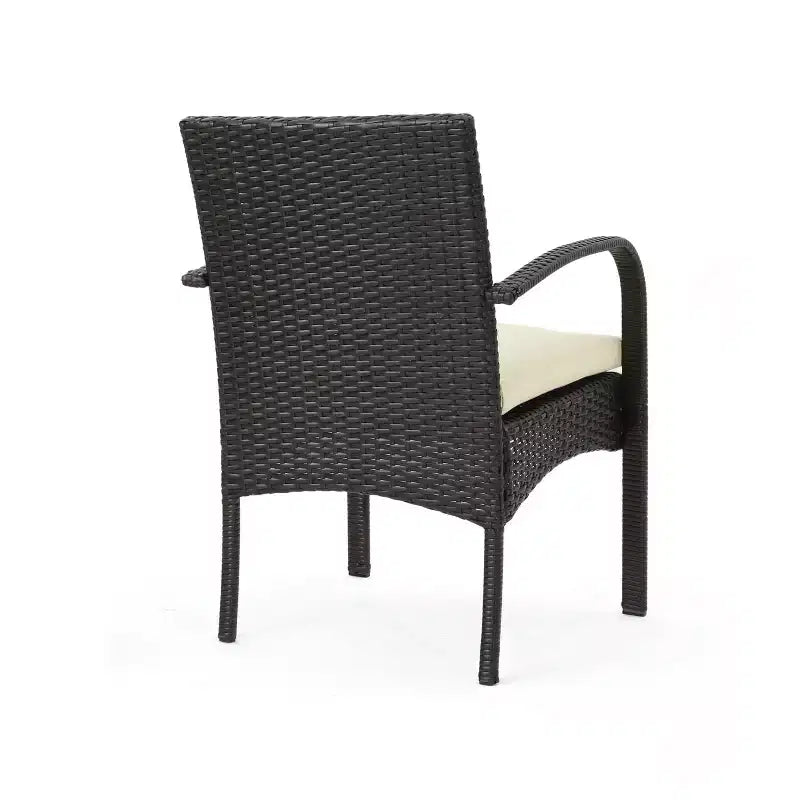 GDFStudio Dion Outdoor Wicker 5 Piece Dining Set with Cushions
