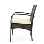 GDFStudio Dion Outdoor Wicker 5 Piece Dining Set with Cushions