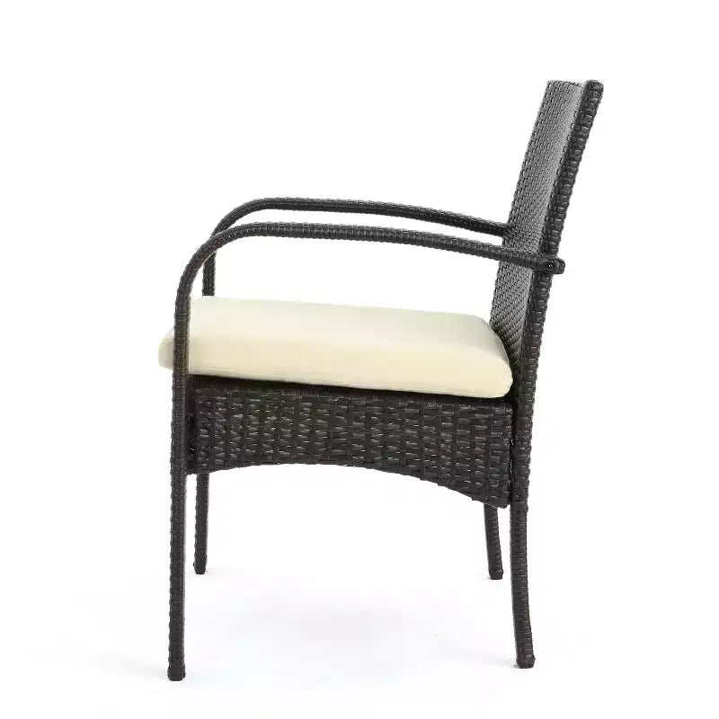 GDFStudio Dion Outdoor Wicker 5 Piece Dining Set with Cushions