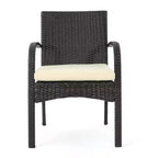 GDFStudio Dion Outdoor Wicker 5 Piece Dining Set with Cushions