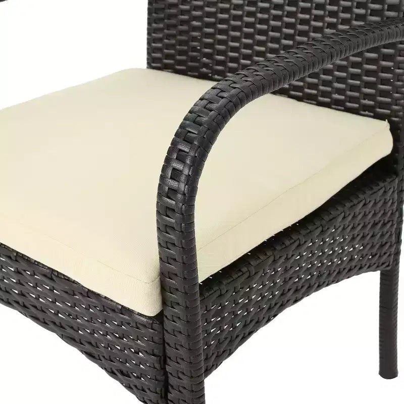 GDFStudio Dion Outdoor Wicker 5 Piece Dining Set with Cushions