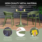 WestinTrends Playa 5-Piece Outdoor Metal Dining Table Set And Stackable Resin Patio Chairs
