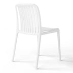 WestinTrends Playa 5-Piece Outdoor Metal Dining Table Set And Stackable Resin Patio Chairs