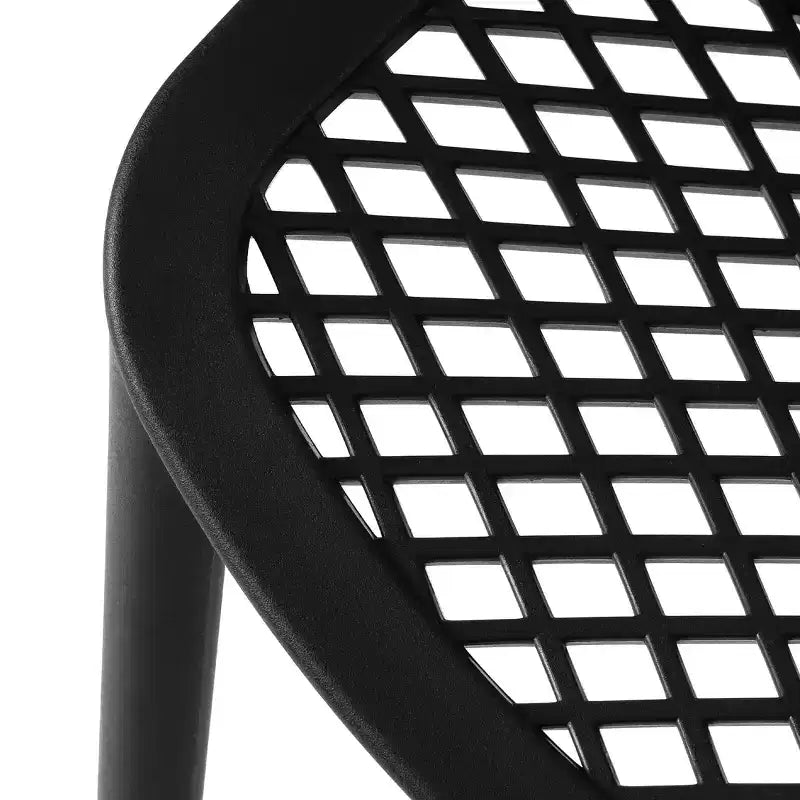WestinTrends Playa 3-Piece Outdoor Round Metal Dining Table Set And Stackable Resin Patio Dining Side Chairs