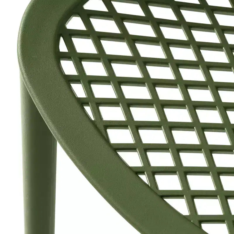 WestinTrends Playa 3-Piece Outdoor Round Metal Dining Table Set And Stackable Resin Patio Dining Side Chairs