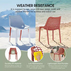WestinTrends Playa 3-Piece Outdoor Round Metal Dining Table Set And Stackable Resin Patio Dining Side Chairs