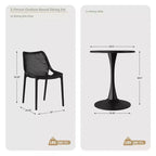 WestinTrends Playa 3-Piece Outdoor Round Metal Dining Table Set And Stackable Resin Patio Dining Side Chairs