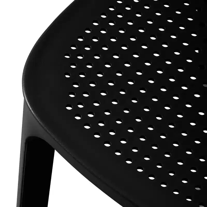 WestinTrends Playa 5-Piece Round Metal Bistro Dining Table Set And Stackable Resin Patio Dining Side Chairs