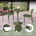 WestinTrends Playa 5-Piece Round Metal Bistro Dining Table Set And Stackable Resin Patio Dining Side Chairs