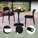 WestinTrends Playa 5-Piece Round Metal Bistro Dining Table Set And Stackable Resin Patio Dining Side Chairs
